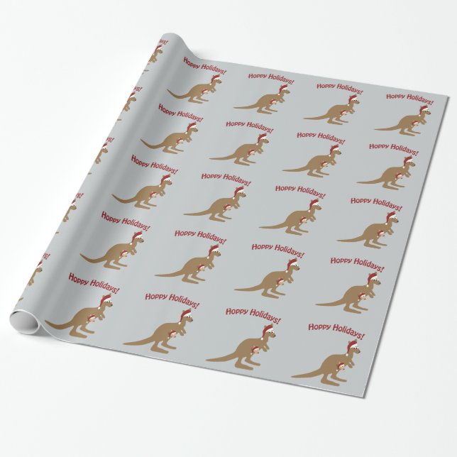Hopfenreiche Feiertage! Weihnachtenkänguruh Geschenkpapier (Ungerollt)