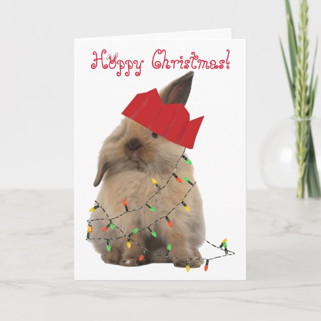 Hopfenreiche Weihnachtshäschen-Karte Feiertagskarte (Vorderseite)