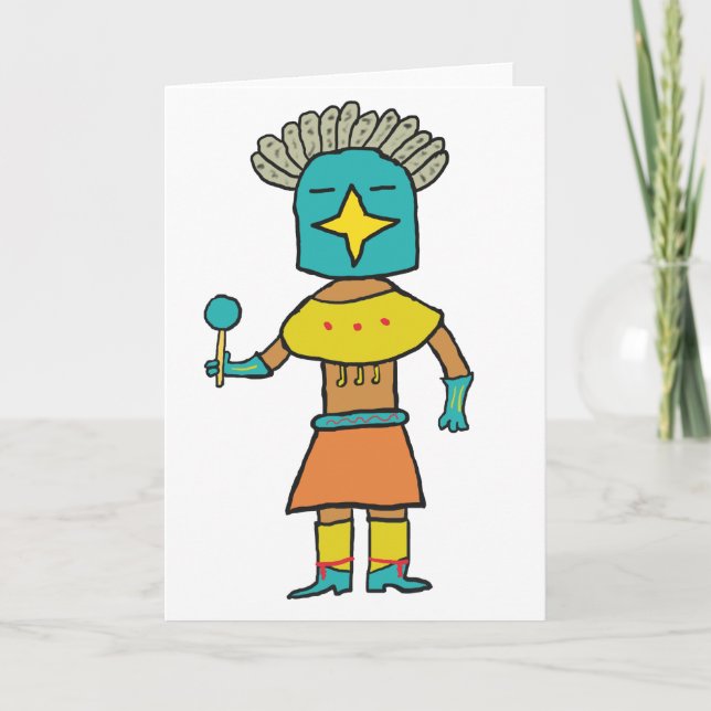 Hopi Doll Blue Star Kachina Karte (Vorderseite)