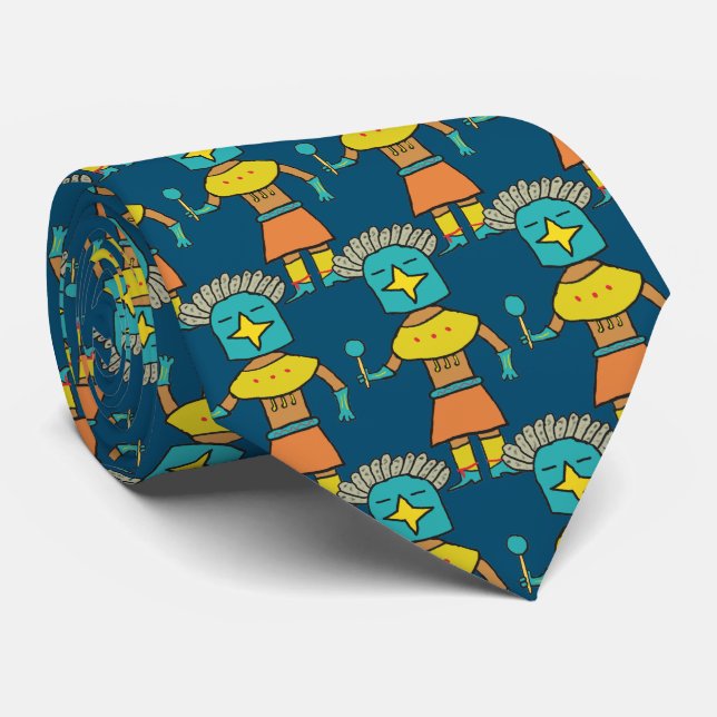 Hopi Doll Blue Star Kachina Krawatte (Gerollt)