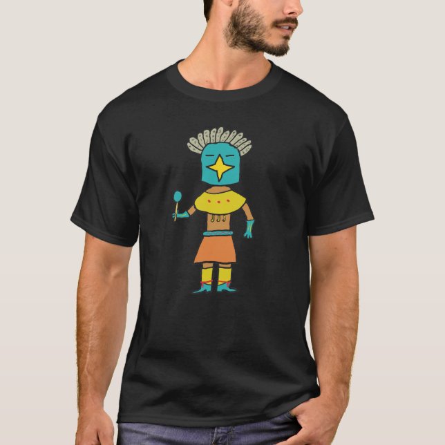 Hopi Doll Blue Star Kachina T-Shirt (Vorderseite)