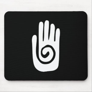 Hopi-Hand-Symbol heilt Spirale Handfläche indianis Mousepad