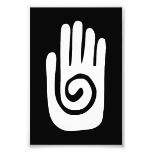 Hopi-Hand-Symbol heilt Spirale Handfläche Native A Fotodruck