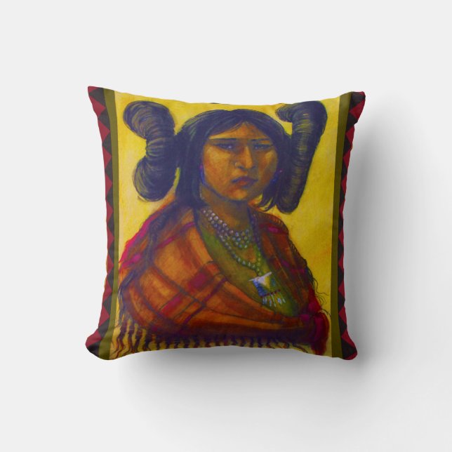 Hopi-Mädchen-Kissen Kissen (Vorderseite)