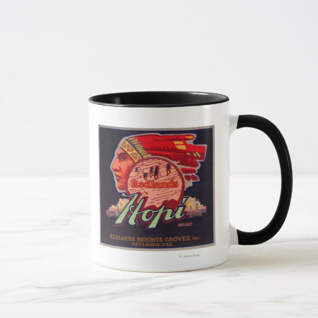 Hopi Orange LabelRedlands, CA Tasse (Rechts)