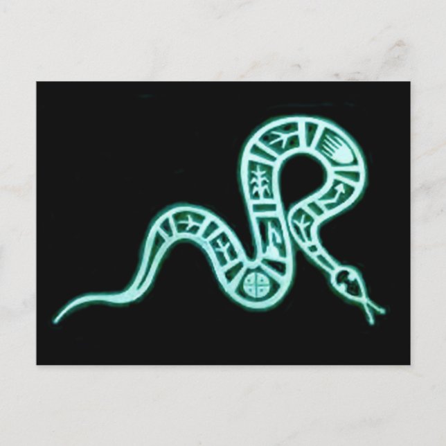 Hopi Snake Motif Vintager Indianer Postkarte (Vorderseite)