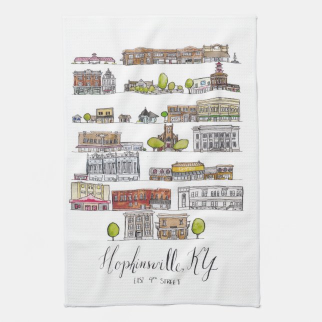 Hopkinsville, serviette de cuisine KY (Vertical)