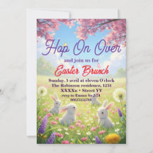 Hopp auf Ostern Floral Hase Frühling Brunch