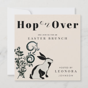 Hopp zu einem modernen Osterbrunch mit Häschen Einladung
