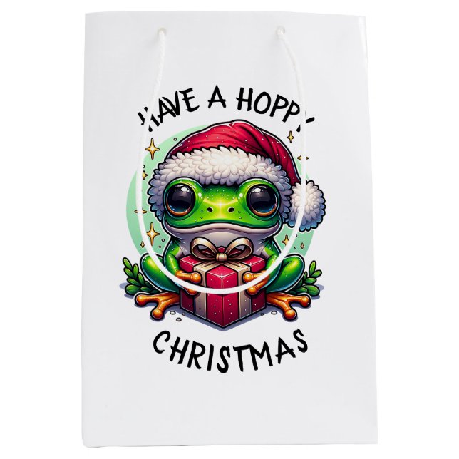 Hoppe Weihnachten | Froschpuppe Mittlere Geschenktüte (Vorderseite)