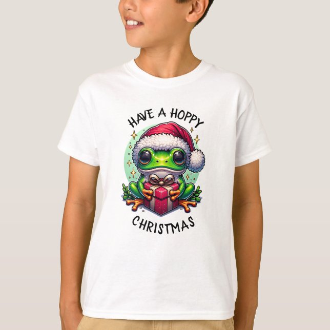 Hoppe Weihnachten | Froschpuppe T-Shirt (Vorderseite)