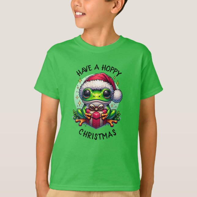 Hoppe Weihnachten | Froschpuppe T-Shirt (Vorderseite)