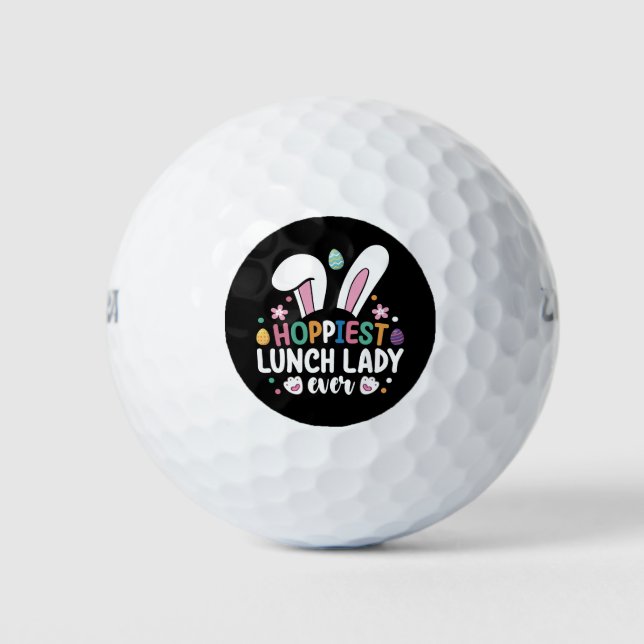 Hoppiest Lunch Lady School Ostern Bunny Eggs Golfball (Vorderseite)