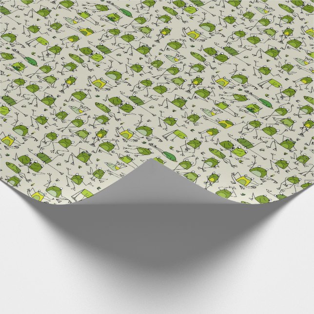 Hoppin-Stick-Ribbit von Grooviden Green Frogs Geschenkpapier (Ecke)