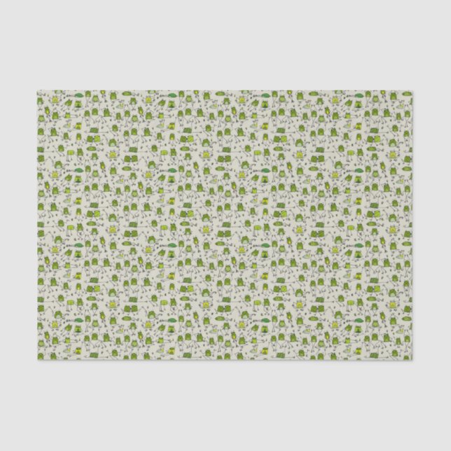 Hoppin-Stick-Ribbit von Grooviden Green Frogs Seidenpapier (Vorderseite)