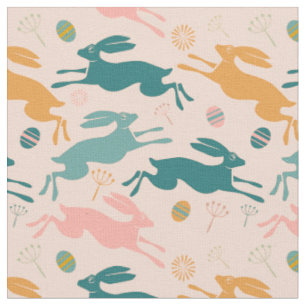 Hopping Ostersonniges Muster Stoff