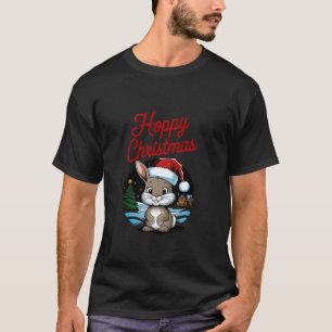 Hopping Weihnachten Funny Niedlich Rabbit mit eine T-Shirt