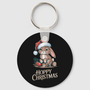 Hopping Weihnachten Niedlich Bunny Weihnachtsmannm Schlüsselanhänger