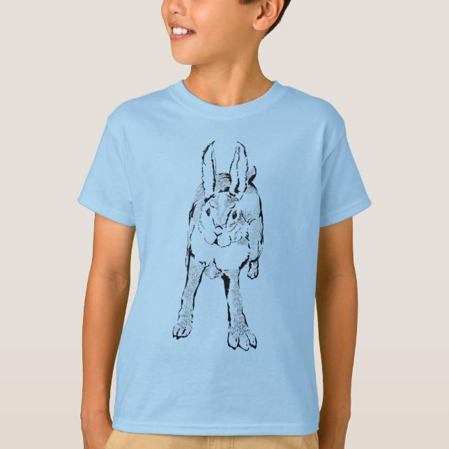 Hopping Wild Rabbit T-Shirt (Vorderseite)