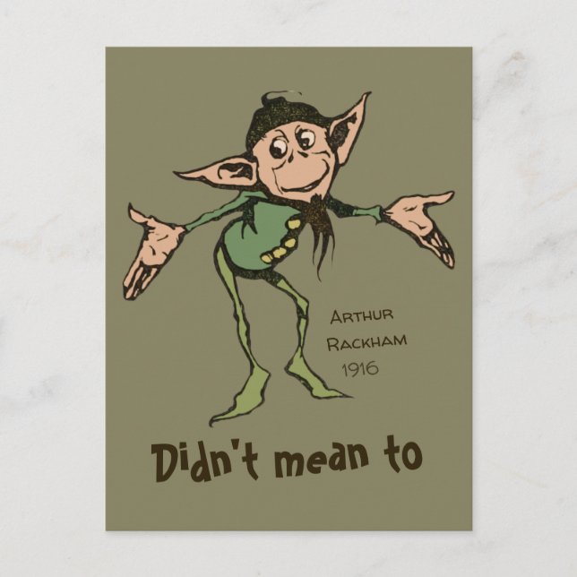 Hoppla! Arthur Rackham Friendly gnome Grimm CC0996 Postkarte (Vorderseite)