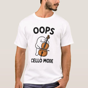 Hoppla Cello-Modus Lustig Süß Cellist Charakter Ge T-Shirt