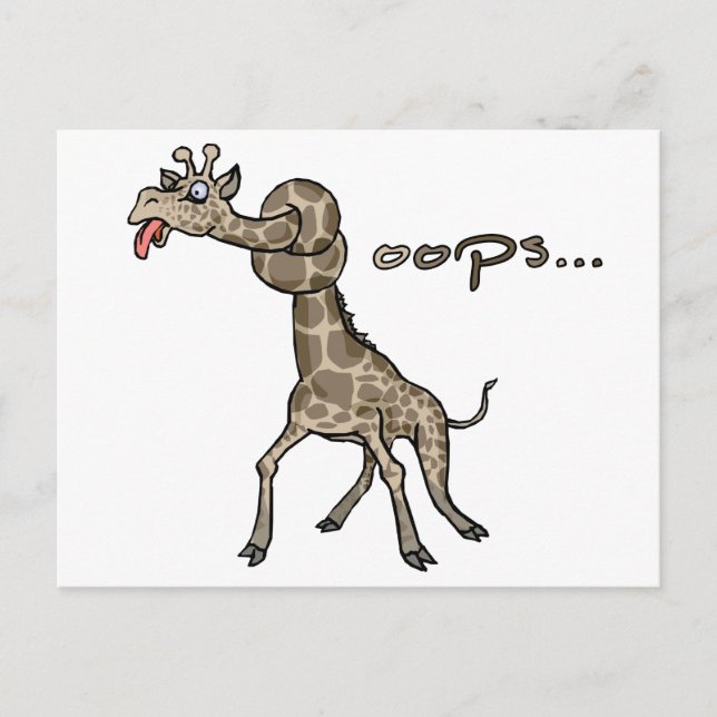 Hoppla... Giraffe Postkarte (Vorderseite)