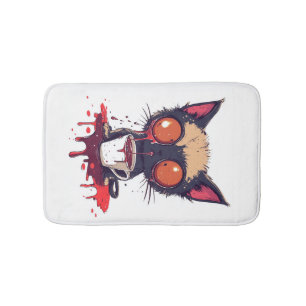 Hoppla Miau Traurige Kawaii-Katze Kaffeeliebhaber Badematte