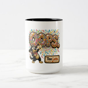 Hoppla, zu spät! Persönlicher lustiger sarkastisch Zweifarbige Tasse