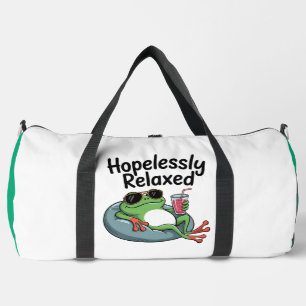 Hopploser entspannter Frosch beim Chillen Duffle Bag