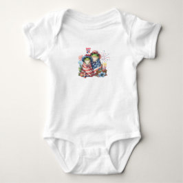 "Hoppy" 4. Juli Independence Day Frogs Design Baby Strampler