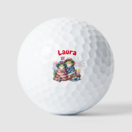 "Hoppy" 4. Juli Independence Day Frogs Design Golfball