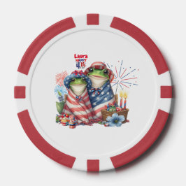 "Hoppy" 4. Juli Independence Day Frogs Design Pokerchips