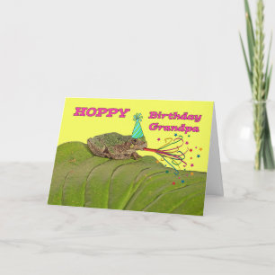 Hoppy Birthday für Opa Party Frosch mit Hut Karte