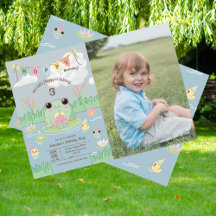 Hoppy Birthday Kids Photo Party Invitation