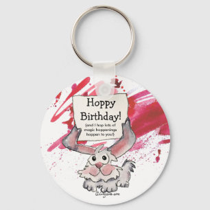 Hoppy Birthday Niedlich personalisierte Keychains Schlüsselanhänger