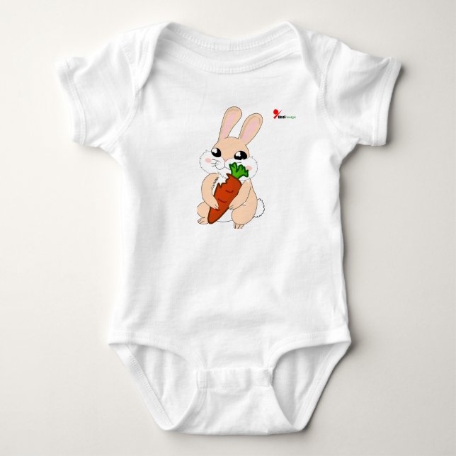 Hoppy Bunny Baby Bodysuit Baby Strampler (Vorderseite)