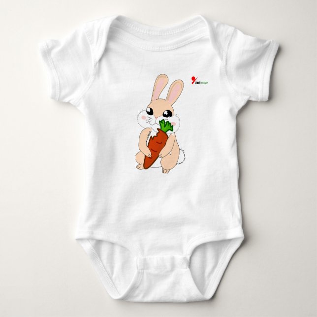 Hoppy Bunny Baby Bodysuit Strampler (Vorderseite)