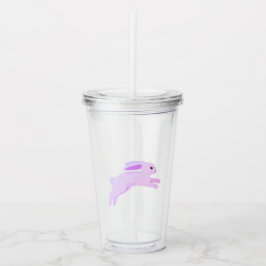 Hoppy Bunny Lila Acrylic Tumbler - Ostergeschenk Acryltrinkbecher