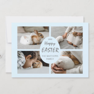 Hoppy Carte photo de Pâques. Arrière - plan bleu c