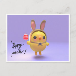 Hoppy Chickling-Easter chicklet with bunny hat Feiertagspostkarte