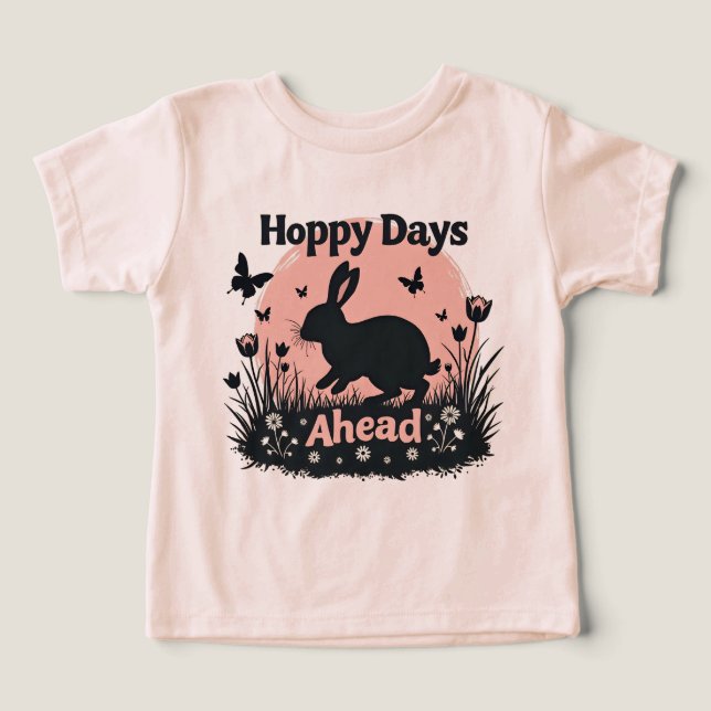 Hoppy Days Ahead Cute Easter Bunny Spring Rabbit (Design Recto)
