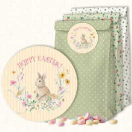 Hoppy Easter Bunny Wildflower Floral Envelope Seal Runder Aufkleber