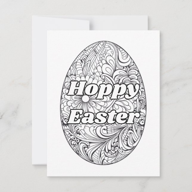 Hoppy Easter DIY Coloring Card Mitteilungskarte (Vorderseite)