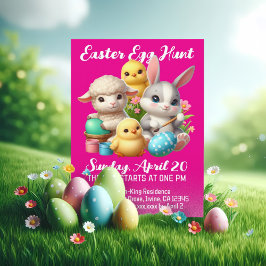 Hoppy Easter Egg Jagen Niedliches Hübsches Hühnerl Einladung