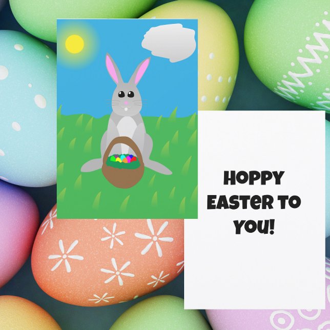 Hoppy Easter! Flat Feiertagskarte (Von Creator hochgeladen)