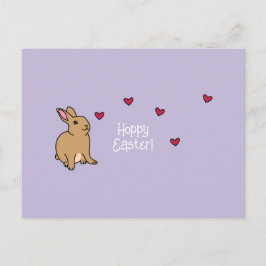 "Hoppy Easter" Punny Bunny Postcard Postkarte