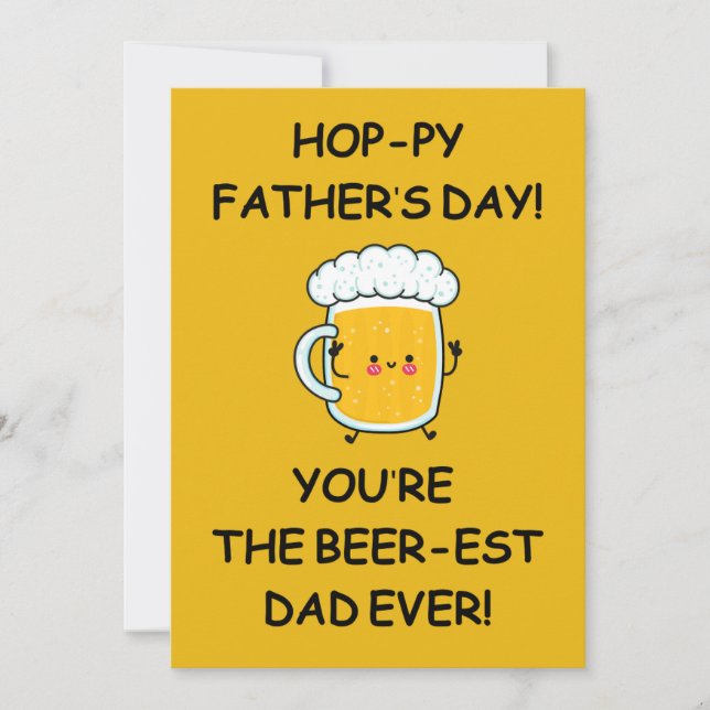 Hoppy Father's Day Card Beerest Vater je Einladung (Vorderseite)