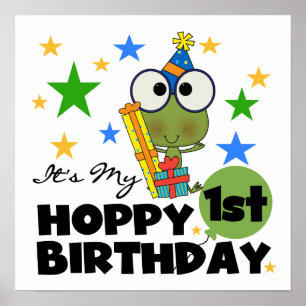 Hoppy Frog 1. Geburtstag T Shirts und Geschenke Poster