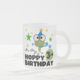 Hoppy Frog 3. Geburtstagsgeschenke und Geschenke Mattglastasse
