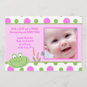 HOPPY FROG Baby Foto Geburtsankündigung Ankündigung